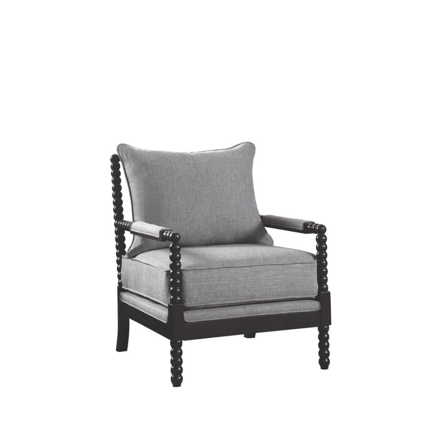 Cushion Back Accent Chair Grey and Black_1
