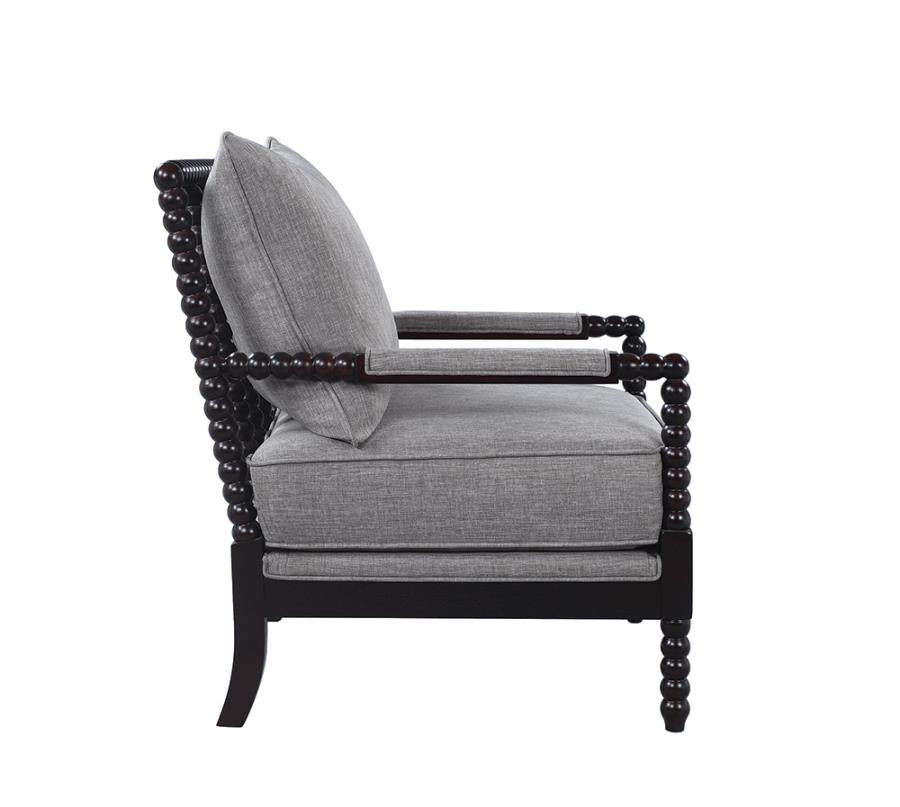 Cushion Back Accent Chair Grey and Black_5