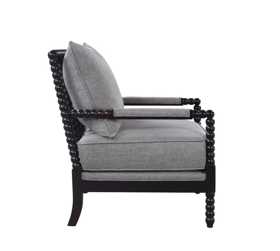 Cushion Back Accent Chair Grey and Black_7