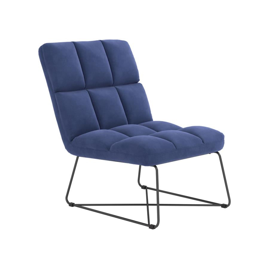 Armless Upholstered Accent Chair Midnight Blue_1