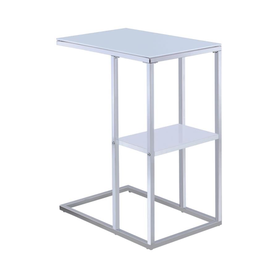 1-shelf Accent Table Chrome and White_1