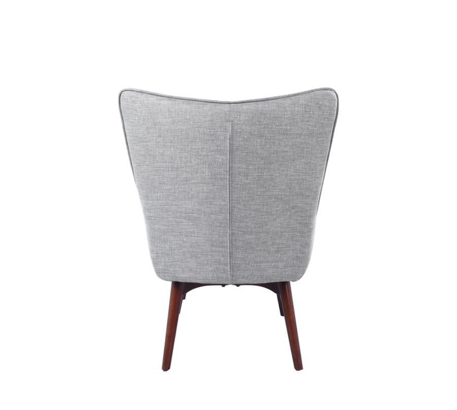 Upholstered Accent Chair with Ottoman Grey and Brown_5