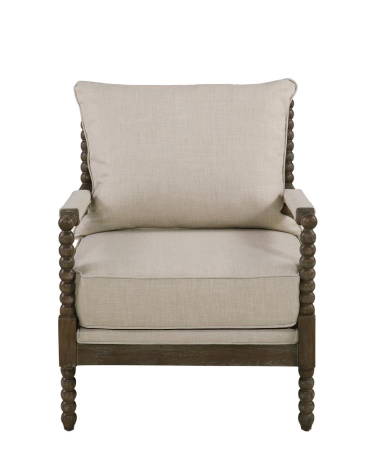 Cushion Back Accent Chair Oatmeal and Natural_2