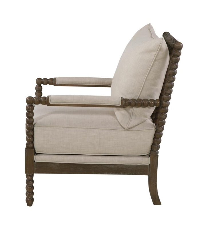 Cushion Back Accent Chair Oatmeal and Natural_3