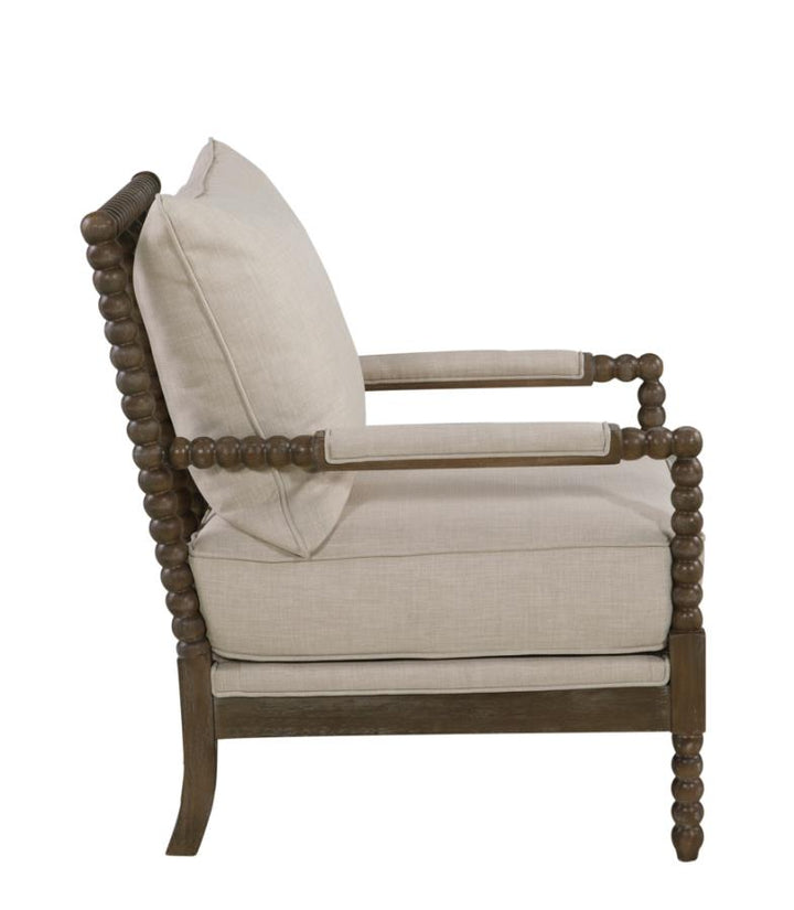 Cushion Back Accent Chair Oatmeal and Natural_5