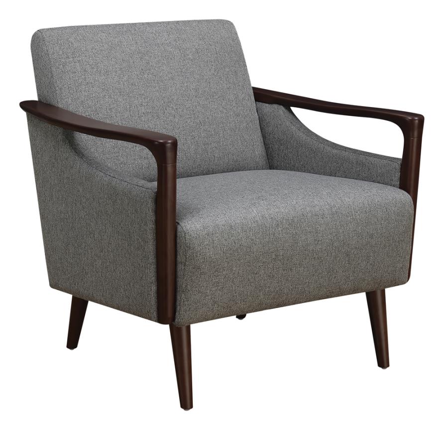 Upholstered Accent Chair Grey and Brown_1