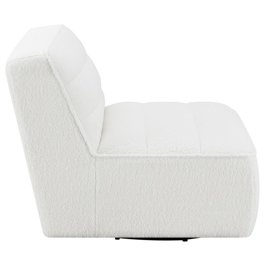 Upholstered Swivel Armless Chair Natural_8