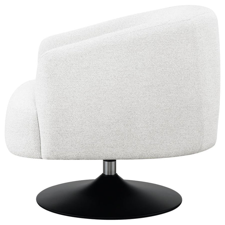 Upholstered Swivel Accent Chair Beige and Matte Black_6