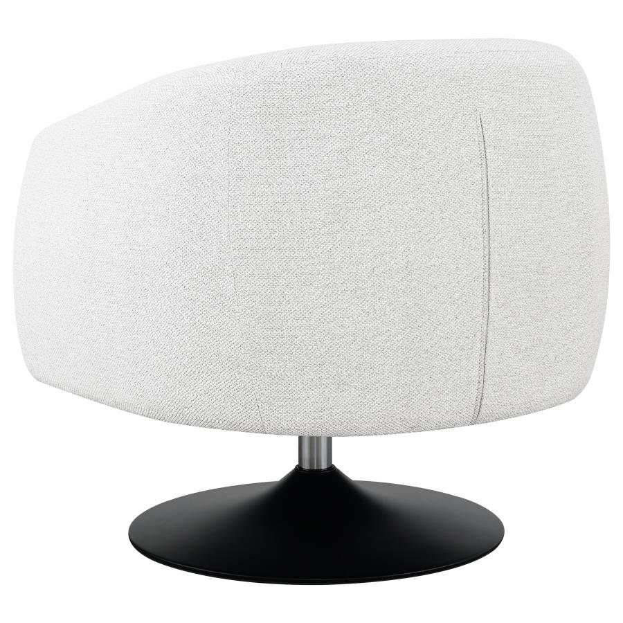 Upholstered Swivel Accent Chair Beige and Matte Black_7