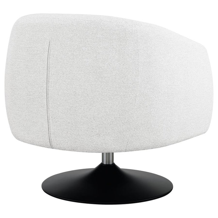 Upholstered Swivel Accent Chair Beige and Matte Black_8