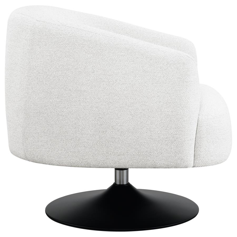 Upholstered Swivel Accent Chair Beige and Matte Black_9