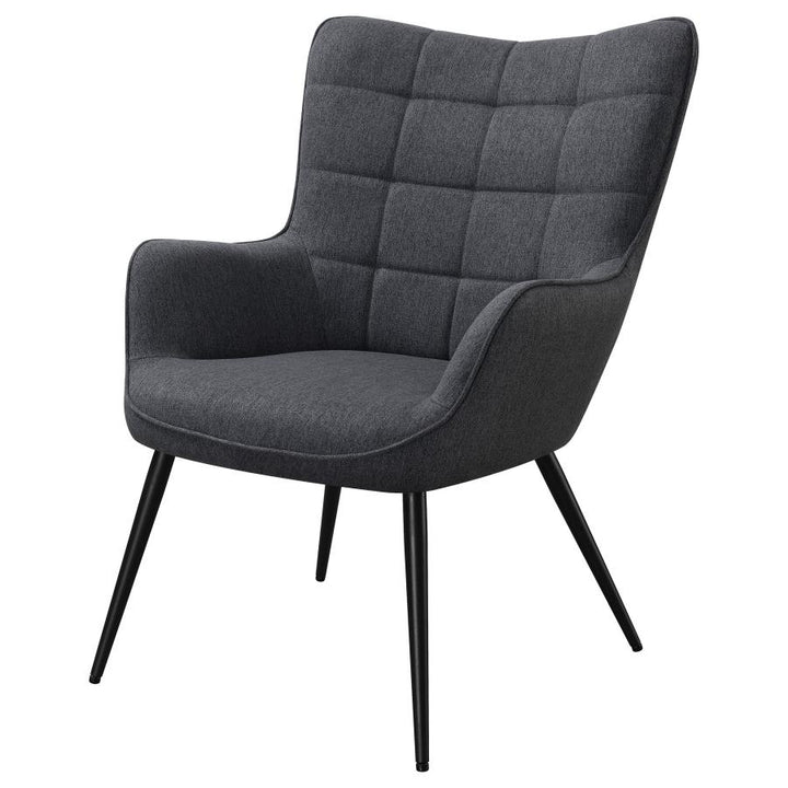 Upholstered Flared Arms Accent Chair with Grid Tufted_3