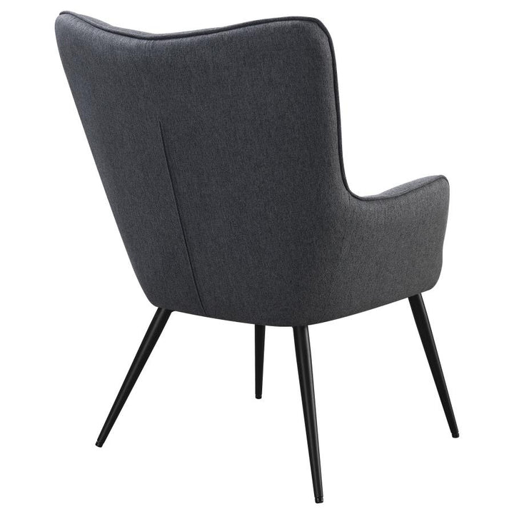 Upholstered Flared Arms Accent Chair with Grid Tufted_6
