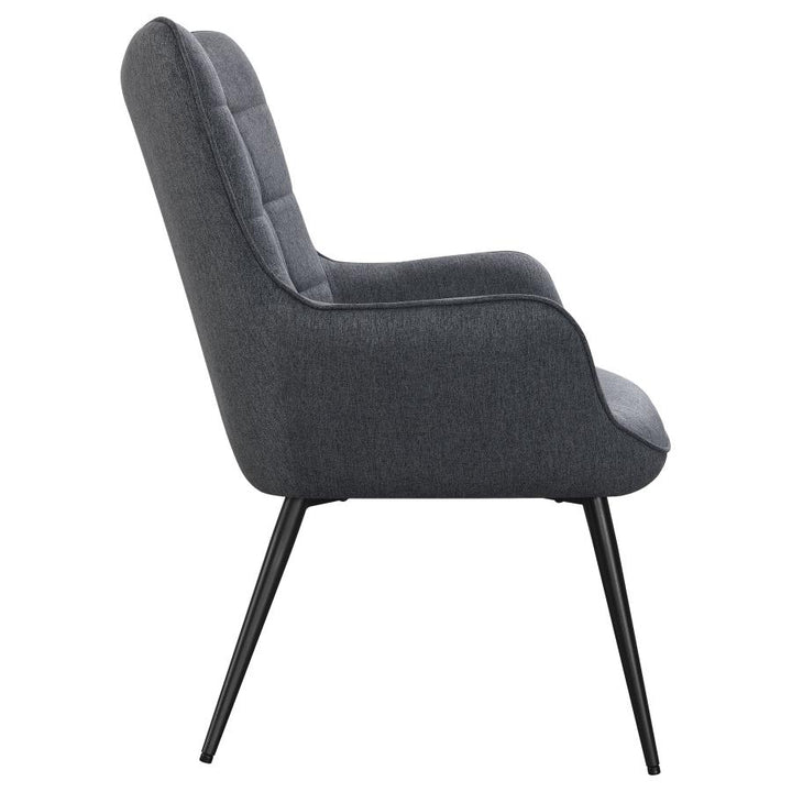 Upholstered Flared Arms Accent Chair with Grid Tufted_7