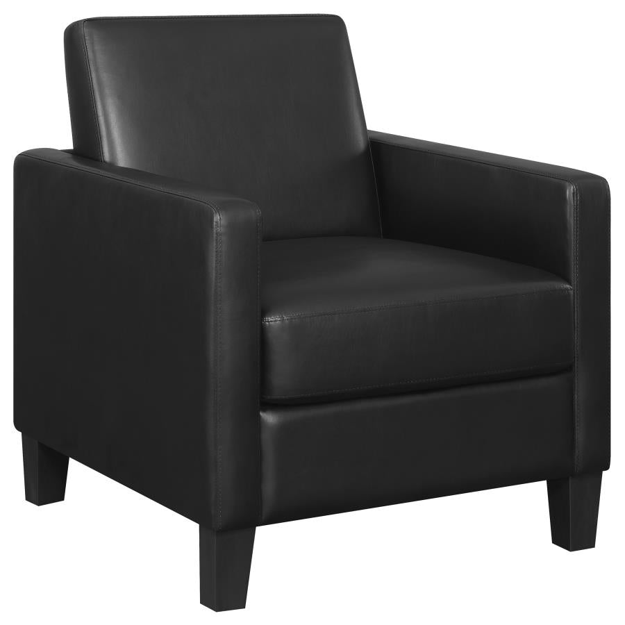 Upholstered Accent Chair with Track Arms Black_1