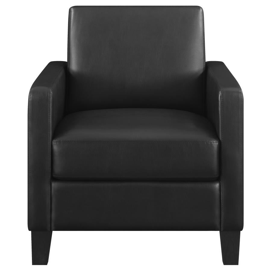 Upholstered Accent Chair with Track Arms Black_2