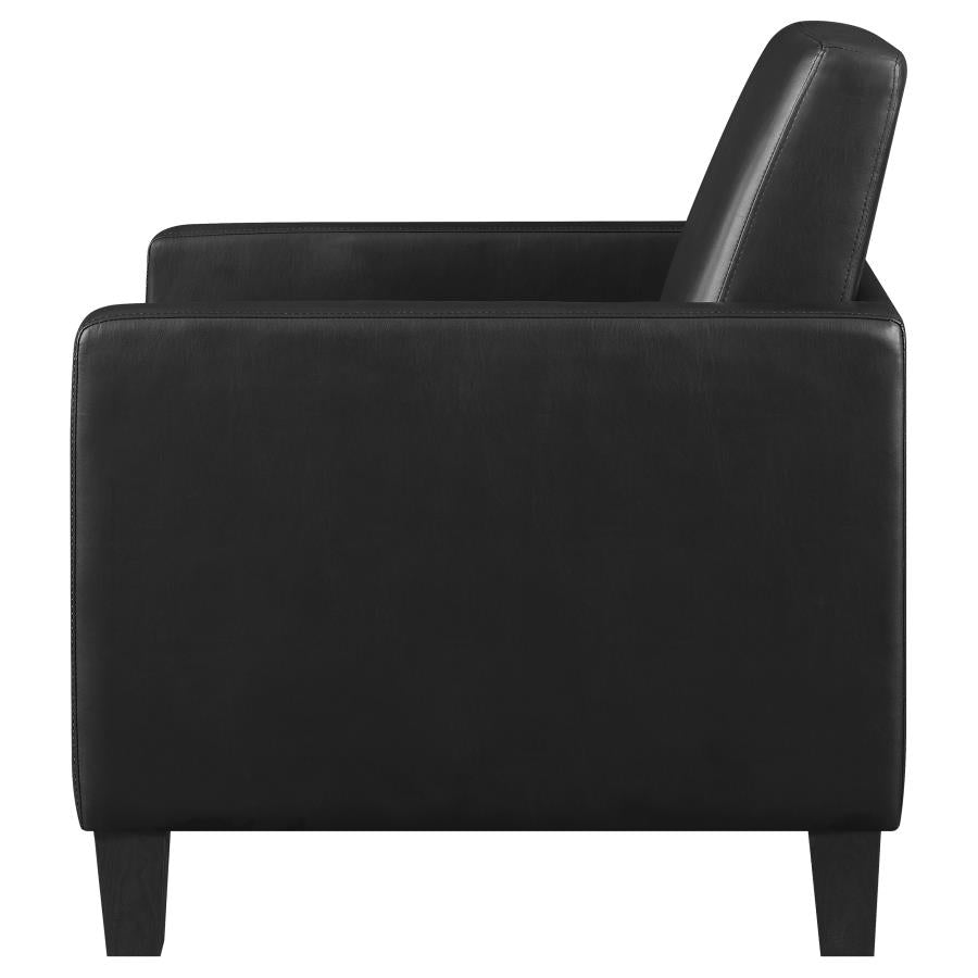 Upholstered Accent Chair with Track Arms Black_4