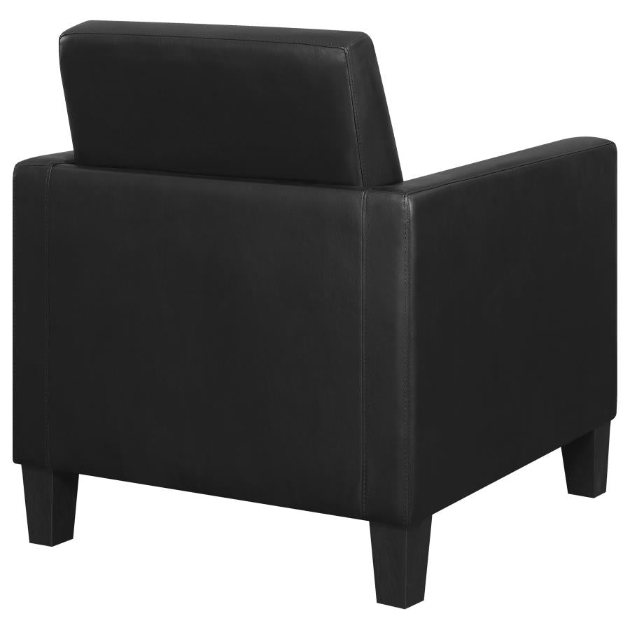 Upholstered Accent Chair with Track Arms Black_6