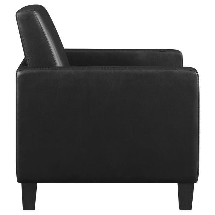 Upholstered Accent Chair with Track Arms Black_7