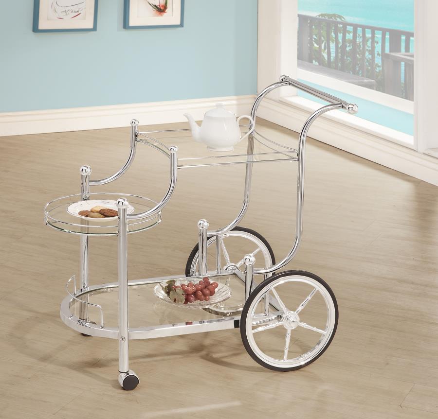 3-tier Serving Cart Chrome and Clear_0