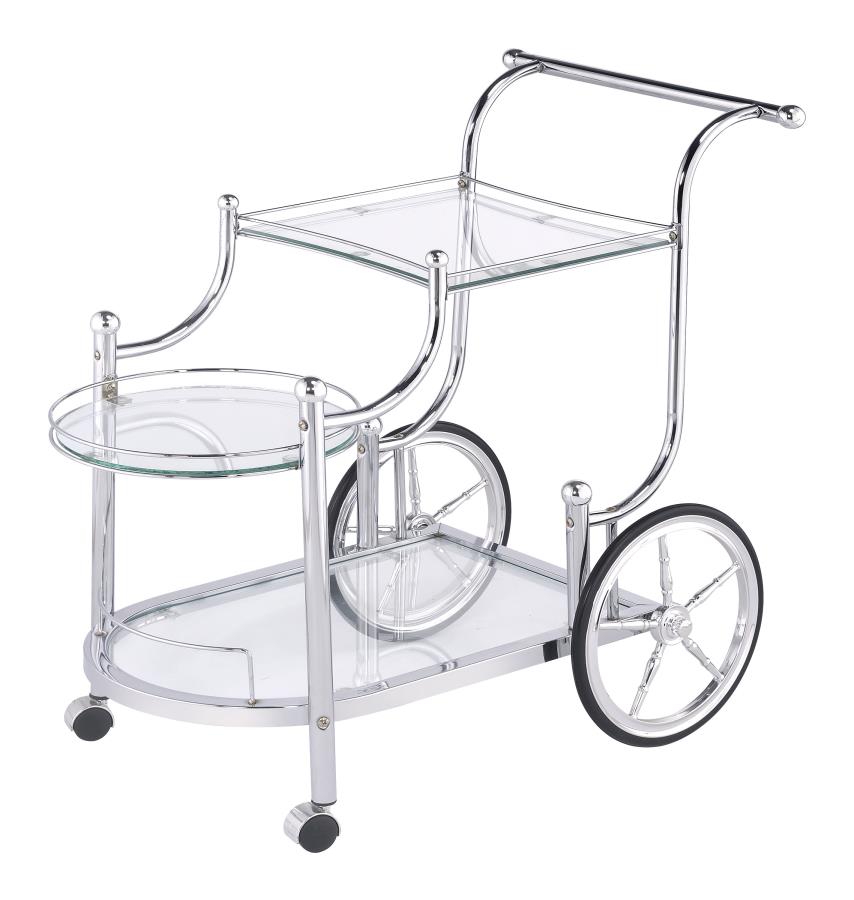 3-tier Serving Cart Chrome and Clear_1
