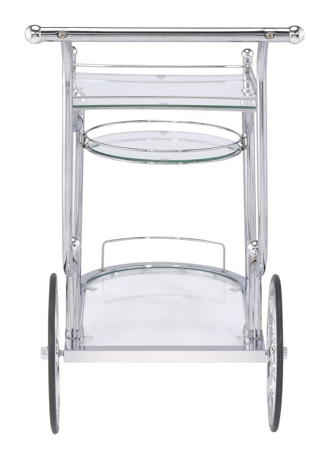 3-tier Serving Cart Chrome and Clear_3