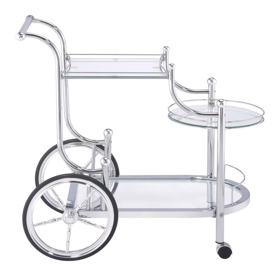 3-tier Serving Cart Chrome and Clear_4