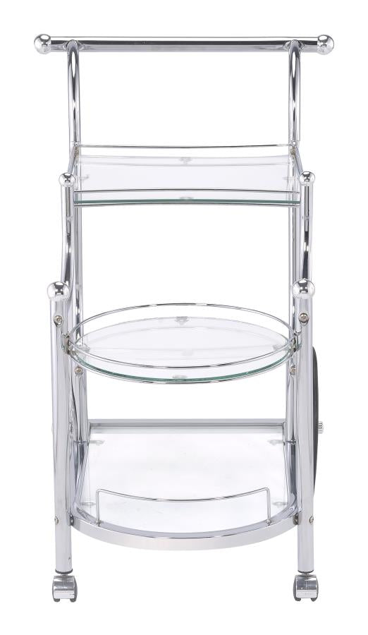 3-tier Serving Cart Chrome and Clear_5