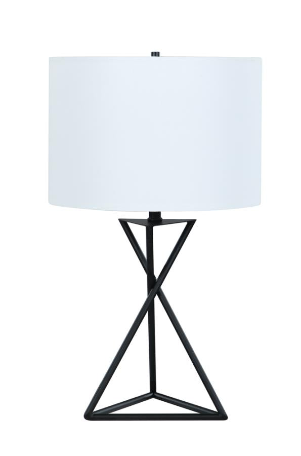 Drum Table Lamp White and Black_0