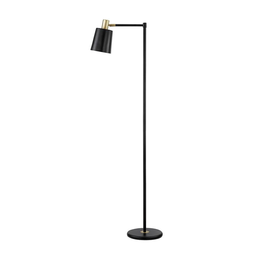 1-light Floor Lamp with Horn Shade Black_0