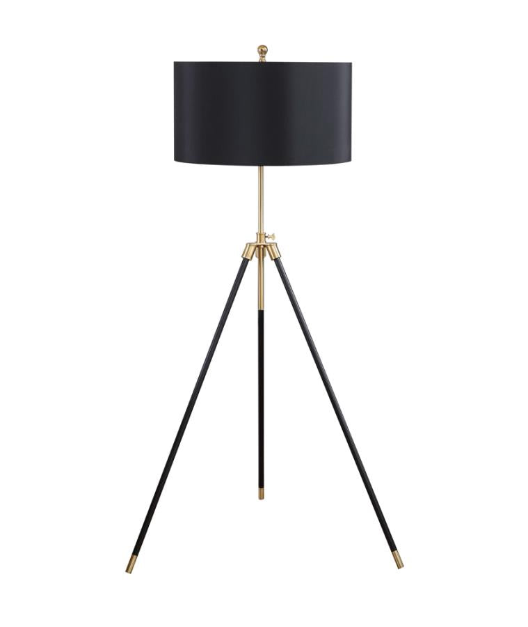 Tripod Floor Lamp Black and Gold_0