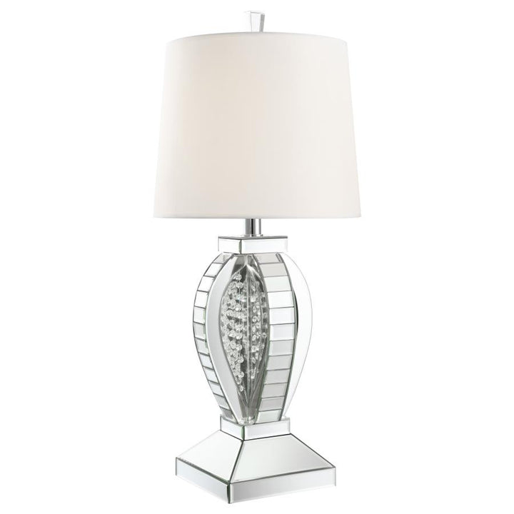 Table Lamp with Drum Shade White and Mirror_2