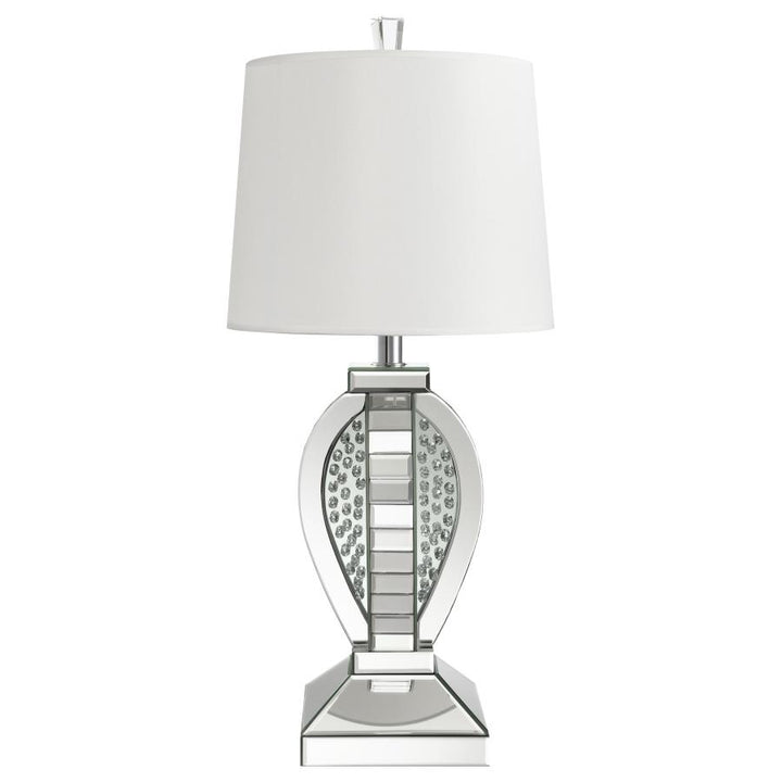 Table Lamp with Drum Shade White and Mirror_3