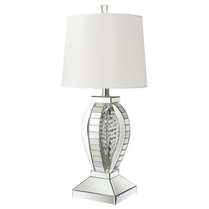 Table Lamp with Drum Shade White and Mirror_4
