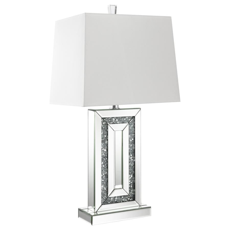 Table Lamp with Square Shade White and Mirror_1