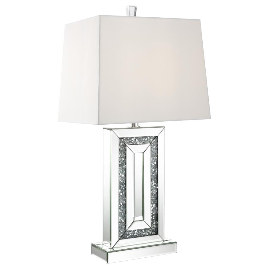 Table Lamp with Square Shade White and Mirror_2