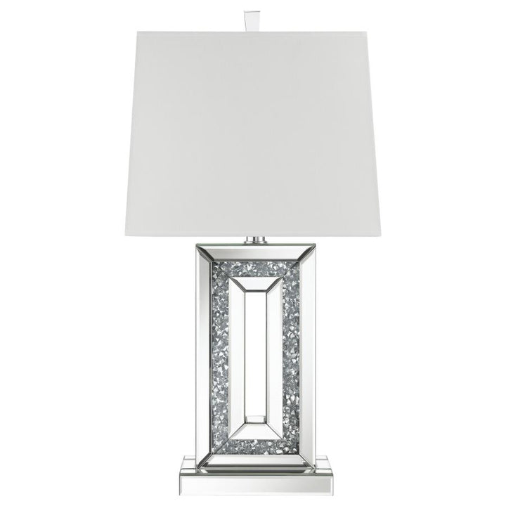 Table Lamp with Square Shade White and Mirror_3