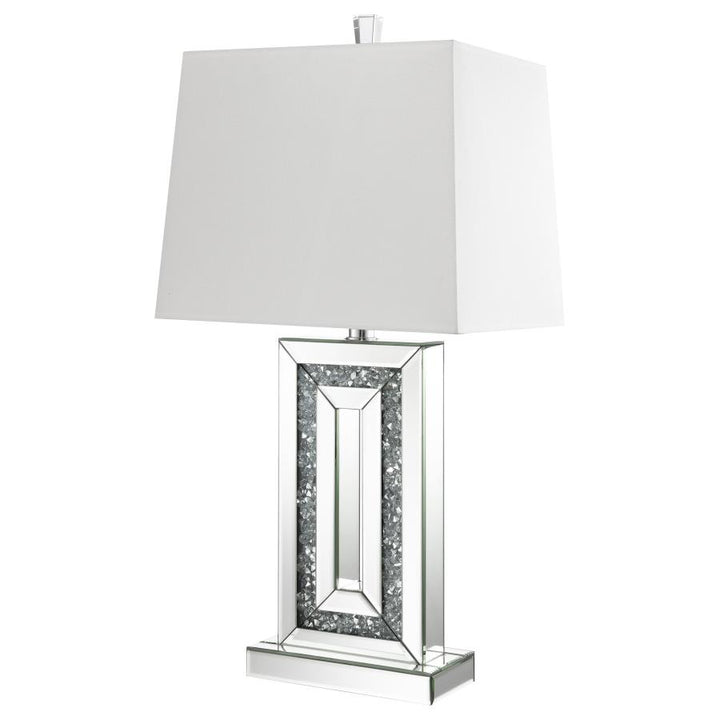 Table Lamp with Square Shade White and Mirror_4