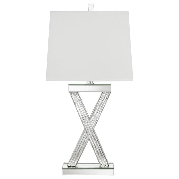 Table Lamp with Square Shade White and Mirror_3