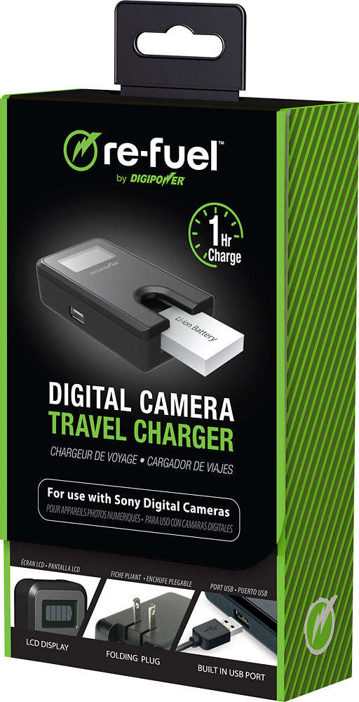 Digipower - RF-TC-55S Travel Charger for most Sony Digital Cameras - Black_1