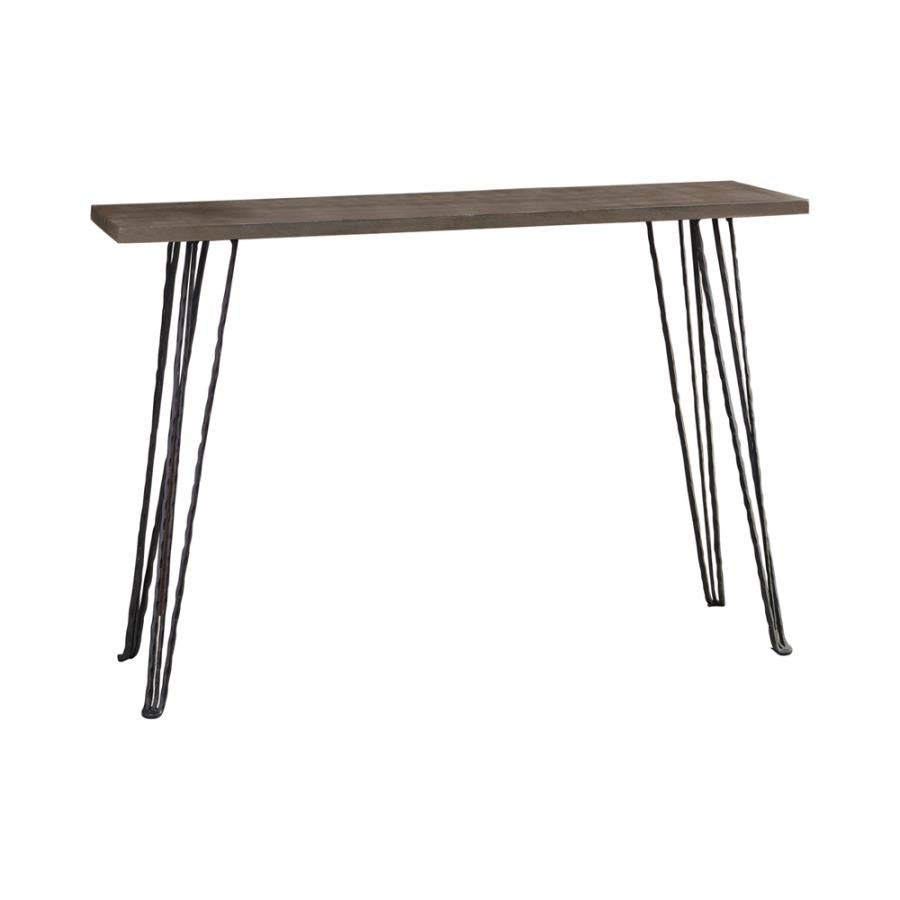 Rectangular Console Table Concrete and Black_1