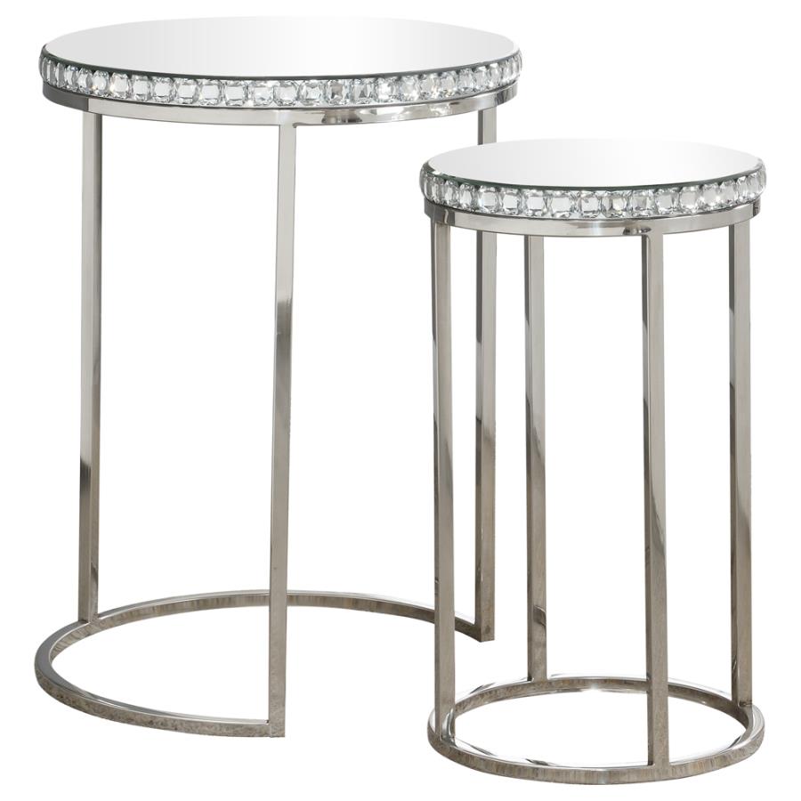 Bleker 2-piece Round Nesting Table Silver_1