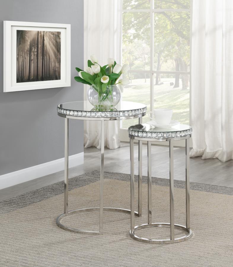 Bleker 2-piece Round Nesting Table Silver_0
