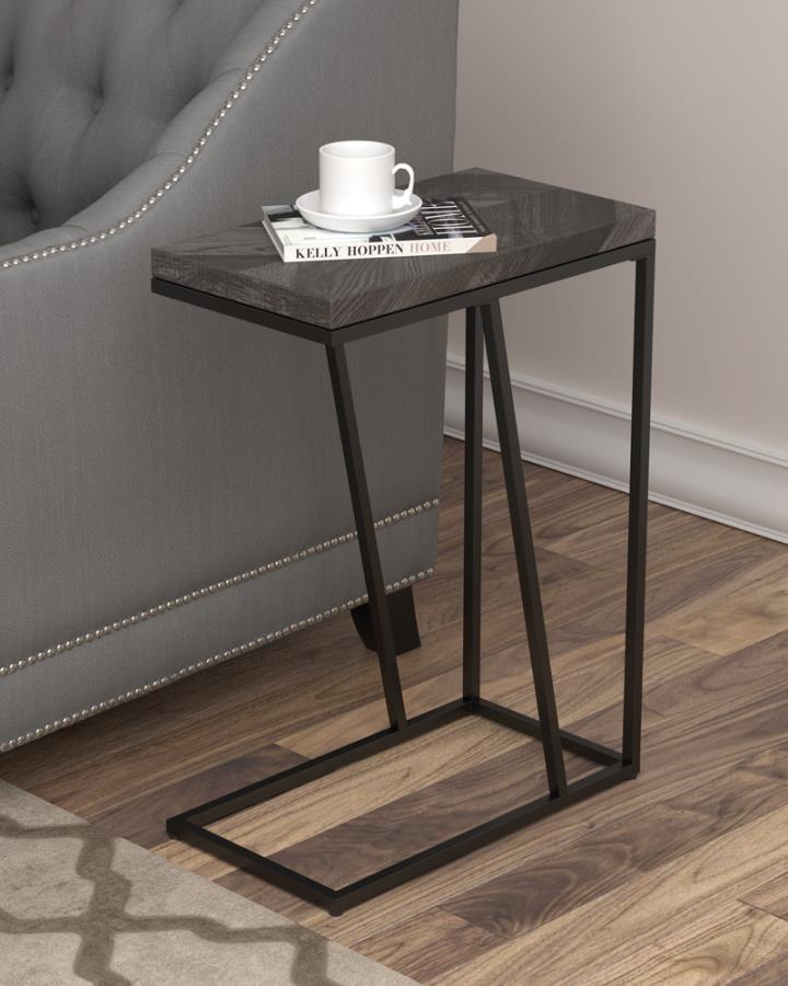 Chevron Rectangular Accent Table Rustic Grey_0