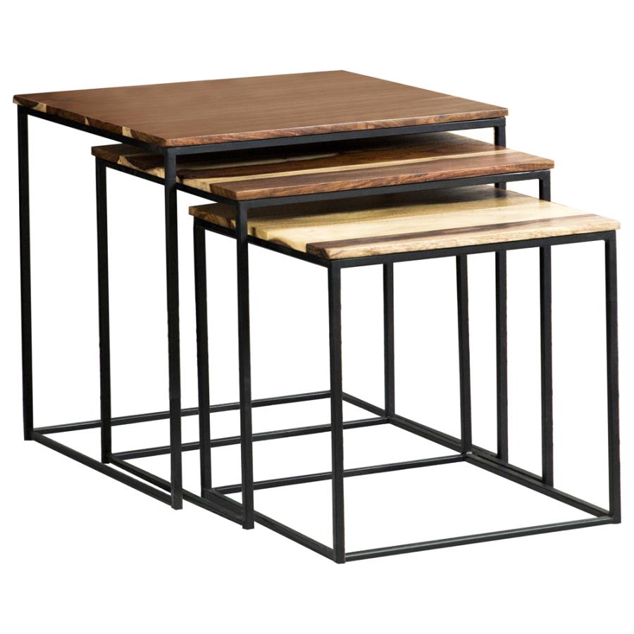 3-piece Square Nesting Tables Natural and Black_1