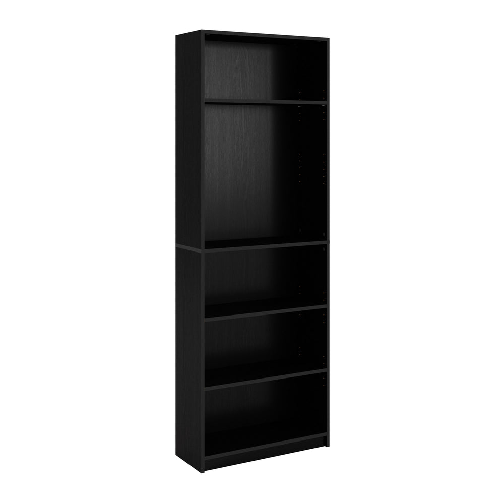 CorLiving - Teo 5-Tier Bookshelf in Black - Black Ravenwood_1