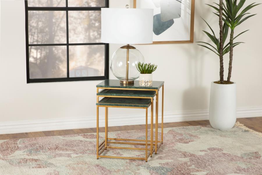 3-piece Nesting Table with Marble Top_0