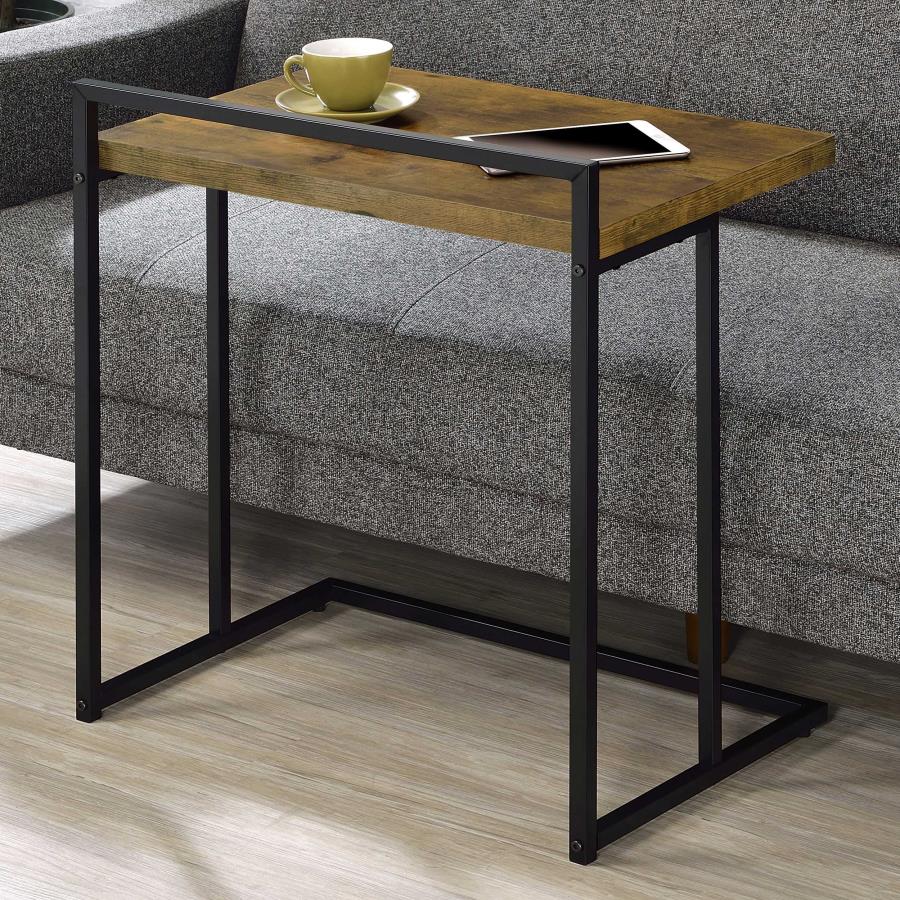 Rectangular Snack Table with Metal Base_0