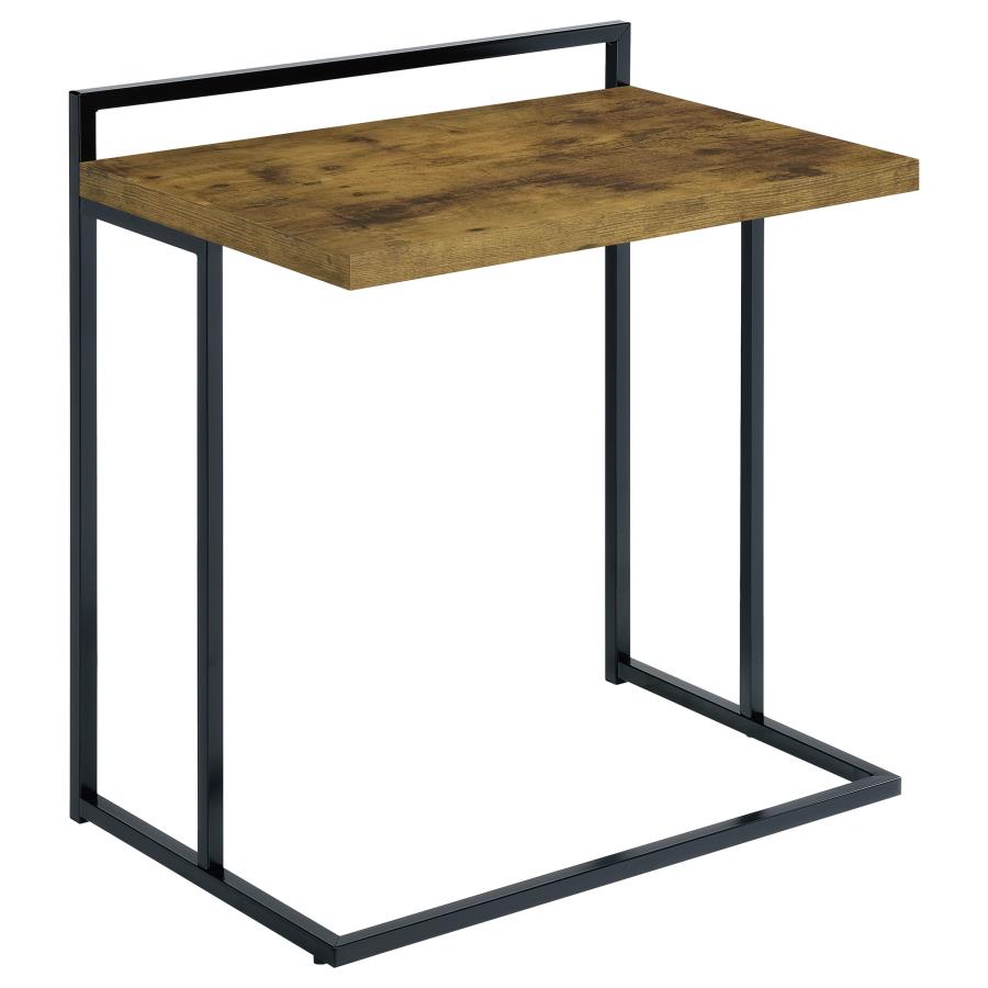 Rectangular Snack Table with Metal Base_1