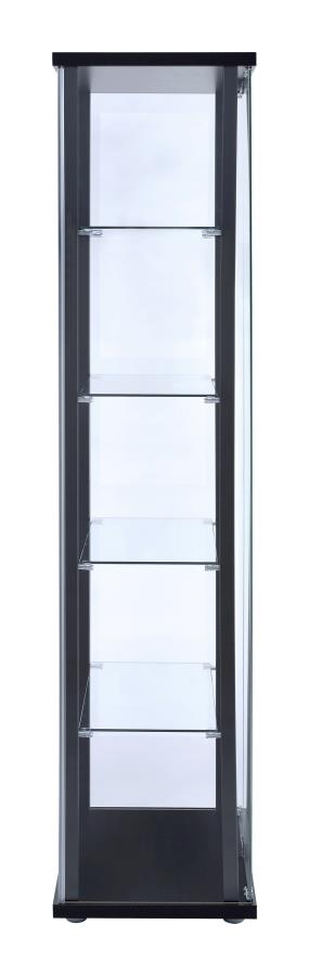 5-shelf Glass Curio Cabinet Black and Clear_5